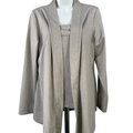 Chico's Women's Gray Additions Metallic Sleeveless Shirt And Cardigan - 1/US M