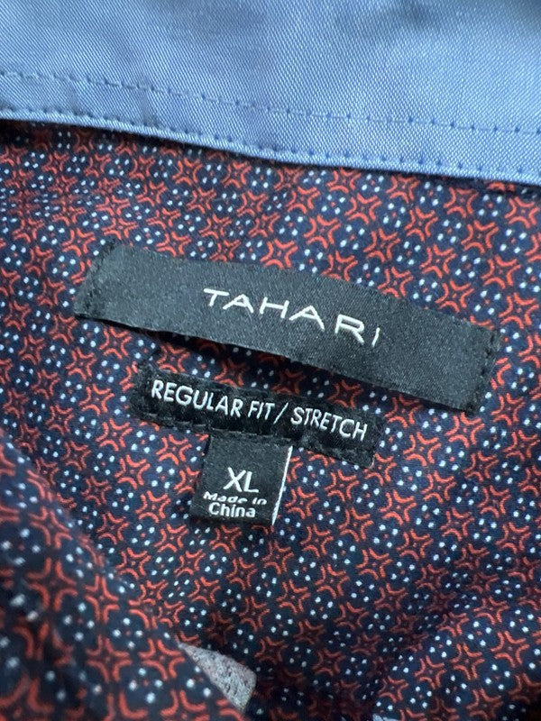 Tahari Men’s Red Regular Fit Stretch Long Sleeve Button Up Shirt - XL image 3