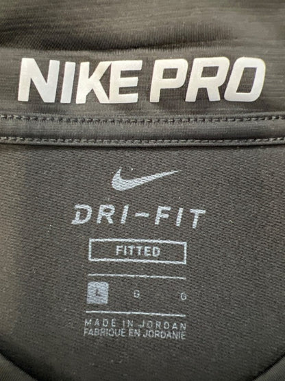 Nike Men's Black Pro Dri-Fit Fitted Warm Logo Long Sleeve Shirt - L image 3