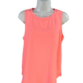 Calia Women's Bright Pink Horizontal Ribbed Sleeveless Athletic Tank Top - L
