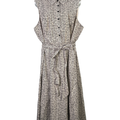 Torrid Women's Black/Beige Poplin Button Up Sleeveless Midi Dress - 2 Plus