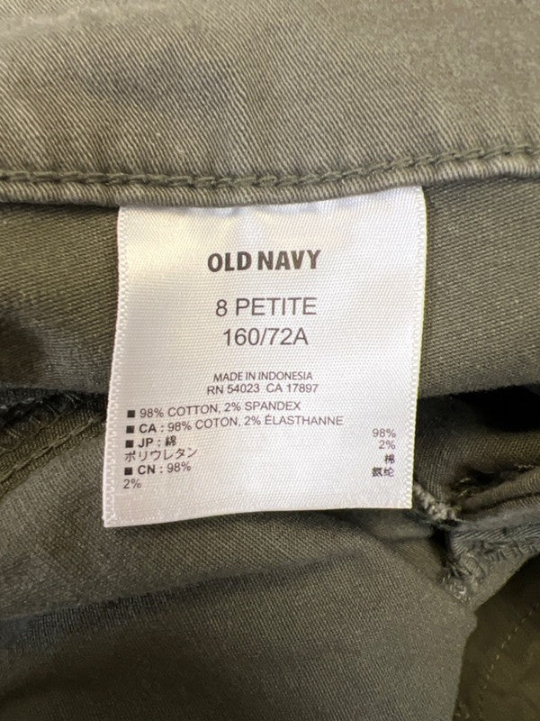 Old Navy Women's Green Moto Zipper Detail Denim Jeans - 8 Petite image 4
