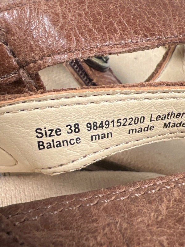 Dansko Women's Browm Leather Season Adjustable Slingback Wedge Sandals - 38/US 8 image 7