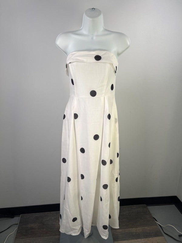 Billy J Women's White Polka Dot Tahlia Midi Dress - 8