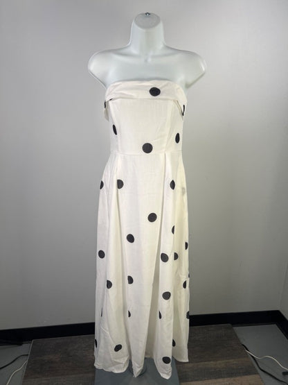 Billy J Women's White Polka Dot Tahlia Midi Dress - 8