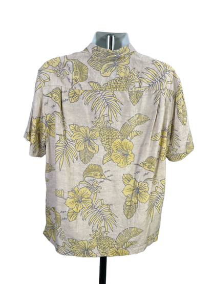 Tommy Bahama Men's Beige/Yellow Silk Island Modern Fit Button Up Shirt - XL image 2