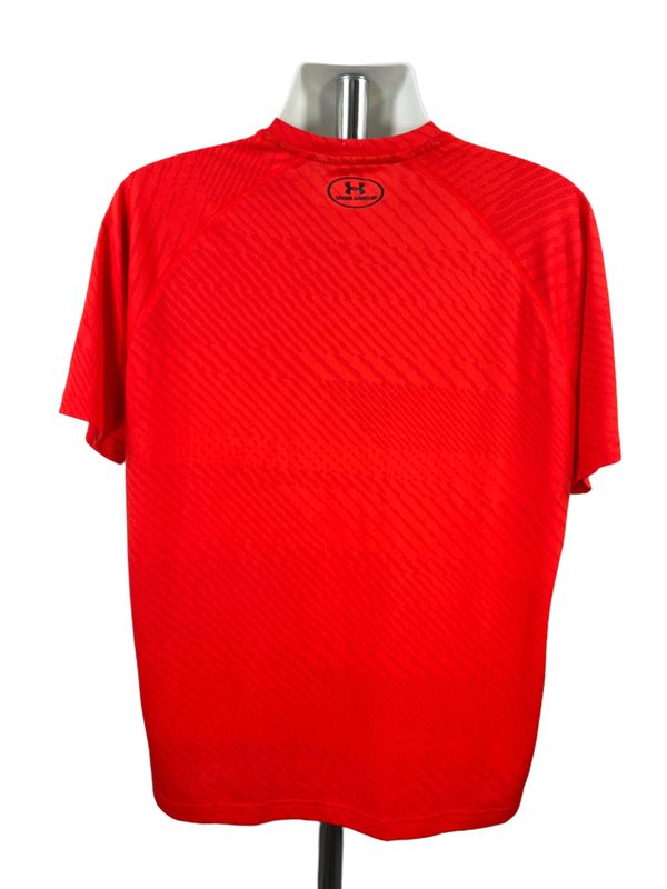 Under Armour Men's Red/Orange Breathable Short Sleeve Athletic Shirt - XL image 2