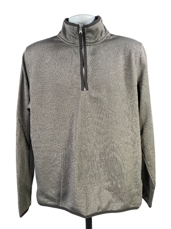 Timberland Men's Gray Fleece Lined 1/4 Zip Pullover Sweatshirt - L