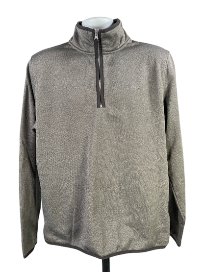Timberland Men's Gray Fleece Lined 1/4 Zip Pullover Sweatshirt - L