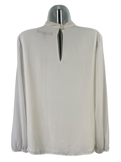 White House Black Market Women's White/Ivory Sheer Sleeve Blouse - 4 image 2