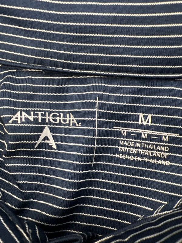 Antigua Men's Blue/White Striped MLB Detroit Tigers Short Sleeve Polo Shirt - M image 3