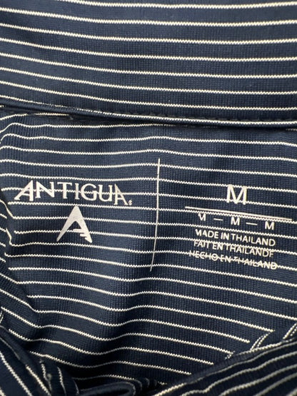Antigua Men's Blue/White Striped MLB Detroit Tigers Short Sleeve Polo Shirt - M image 3