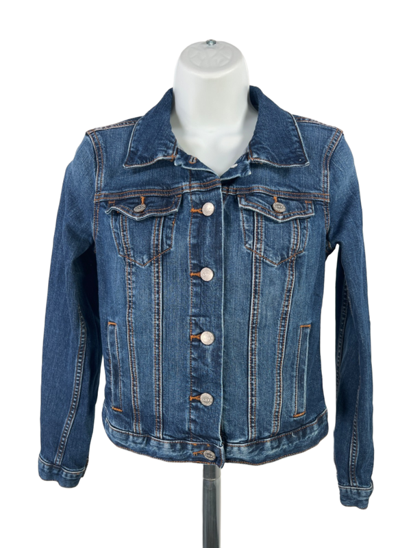 Loft Women's Medium Wash Long Sleeve Button Up Denim Jacket - XS