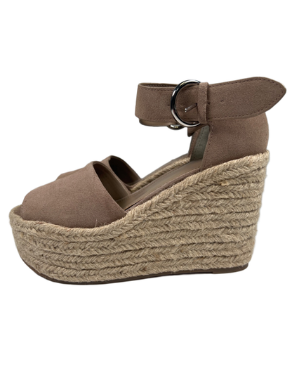 Marc Fisher Women's Tan Alita Suede Espadrille Platform Wedge Sandals - 7 image 5