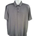 Callaway Men's Gray/Black Striped Short Sleeve Athletic Golf Polo - L