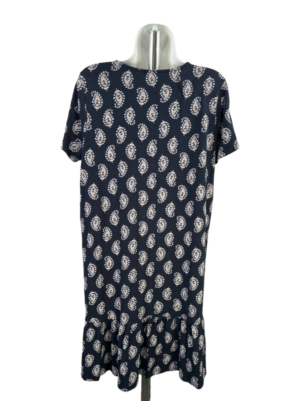 J Jill Women's Blue Paisley Short Sleeve Hi-Low Midi Tee Shirt Dress - M Petite image 2