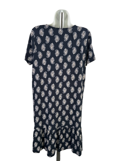 J Jill Women's Blue Paisley Short Sleeve Hi-Low Midi Tee Shirt Dress - M Petite image 2