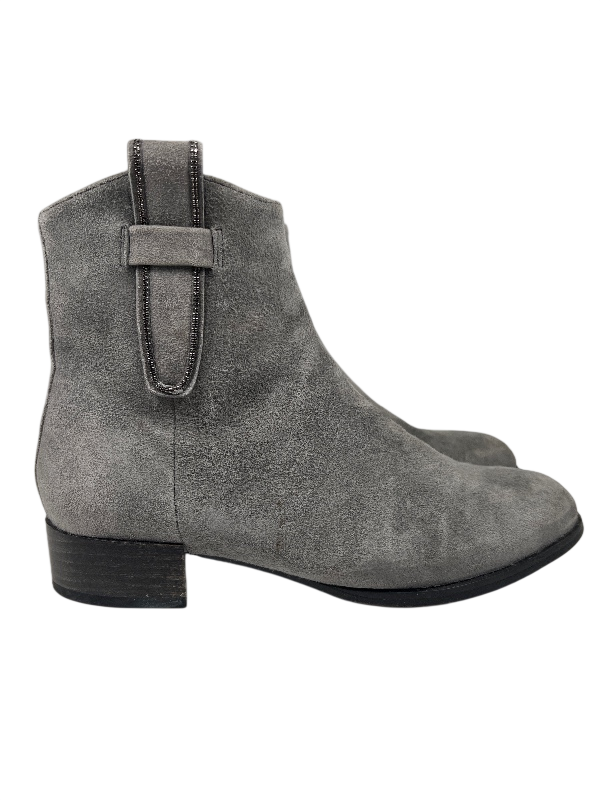 Vaneli Women's Gray Suede Side Zip Ankle Boots - 5