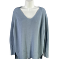 Athleta Women's Blue Wool Blend Hanover Refined V Neck Long Sleeve Sweater - XL
