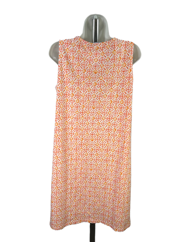 J McLaughlin Women's White/Orange Ellison Sleeveless Midi Dress - L image 2