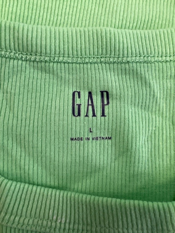 Gap Women's Green Casual Ribbed Short Sleeve Shirt - L image 3
