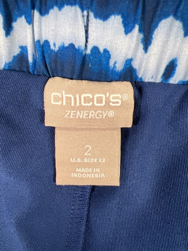 Chico's Zenergy Women's Blue Tie-Dye Lined Mini Skort - 2/US L image 3
