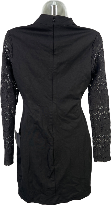 Lulu’s Women’s Black Long Sheer Lace Sleeve Sheath Dress - S image 2