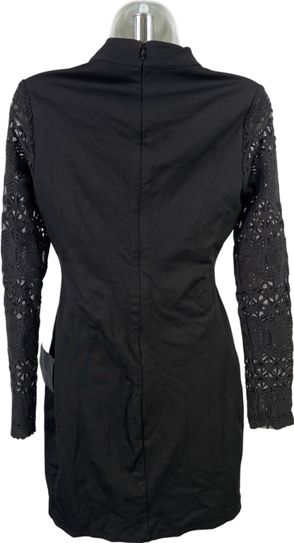 Lulu’s Women’s Black Long Sheer Lace Sleeve Sheath Dress - S image 2