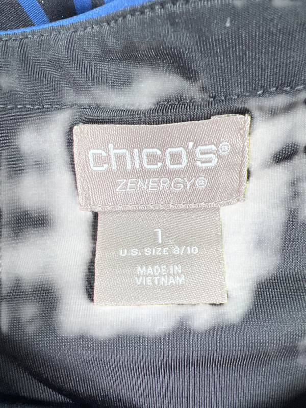 Chico's Women's Blue/Black Striped Athletic Leggings - 1/US 8 image 3