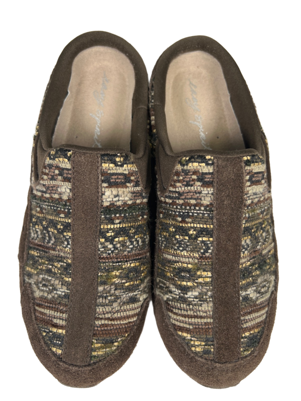 Easy Spirit Women's Green Textured Travel Time Slip On Clogs - 7 Wide image 3