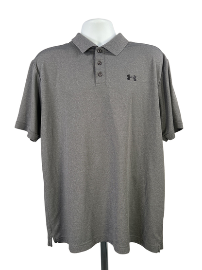 Under Armour Men's Gray Short Sleeve HeatGear Golf Polo Shirt - XL