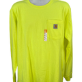 Carhartt Men's Bright Green Loose Heayweight Pocket Front Long Sleeve Shirt - M