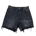 PacSun Women's Black Denim Stretch Jean Button Fly 90's Girlfriend Shorts - 26