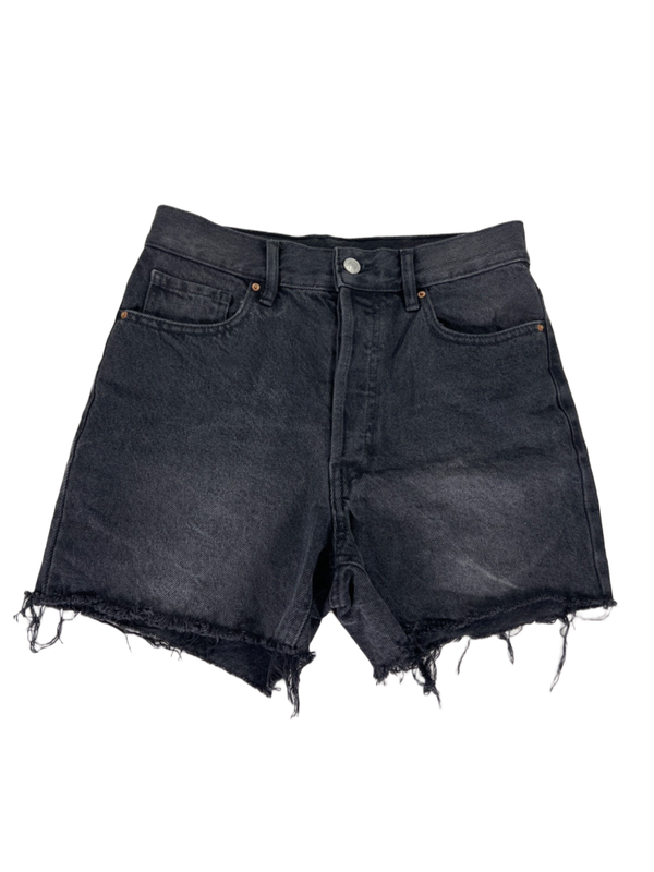 PacSun Women's Black Denim Stretch Jean Button Fly 90's Girlfriend Shorts - 26