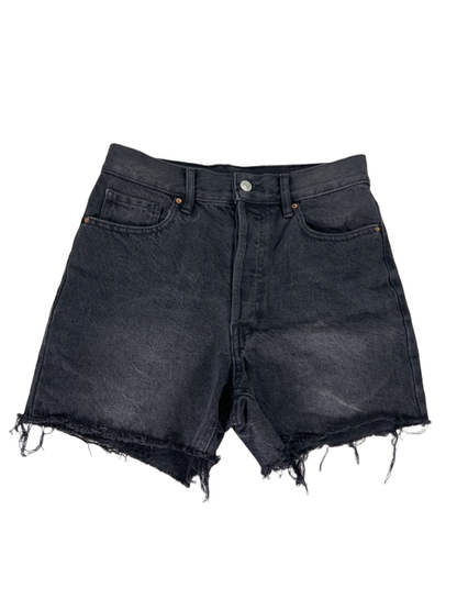 PacSun Women's Black Denim Stretch Jean Button Fly 90's Girlfriend Shorts - 26