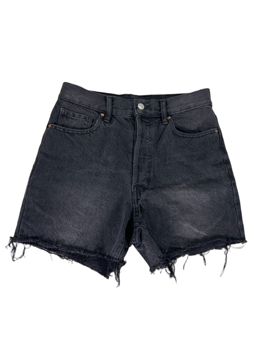 PacSun Women's Black Denim Stretch Jean Button Fly 90's Girlfriend Shorts - 26
