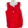 J.Jill Women's Red Sleeveless V-Neck Blouse - M Petite