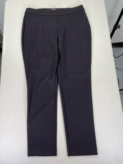 Calvin Klein Women's Black/Purple Plaid Pull On Dress Pants - 12 image 5