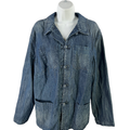 Lauren Ralph Lauren Women's Blue/Medium Wash Denim Jacket - Plus 2X