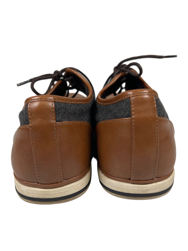 Aldo Men's Brown/Gray Leather Saddle Shoe Lace Up Oxford Sneakers - 13 image 4