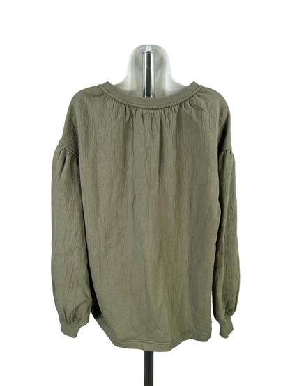 Aerie Women's Green Easy Street V Neck Oversized Pullover Sweatshirt - S image 2