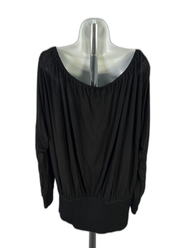 Michael Kors Women's Black Long Sleeve Banded Waisted Blouse - 12 image 2