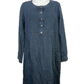 J Jill Women's Navy Blue Quarter Button Long Sleeve Mini Dress - S