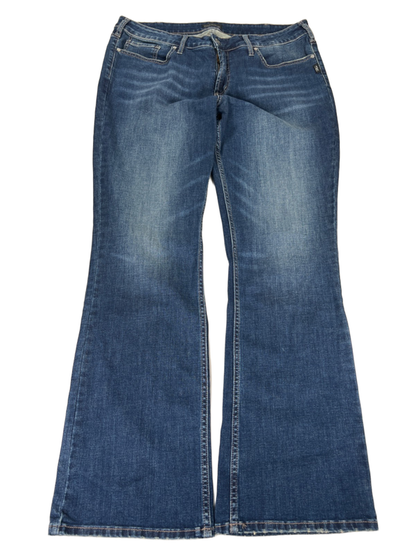 Silver Women's Medium Wash Curvy Fit Suki Slim Boot Denim Jeans - 18