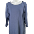 J Jill Women's Blue Zipper Detail Fold 3/4 Sleeve Shirt - L