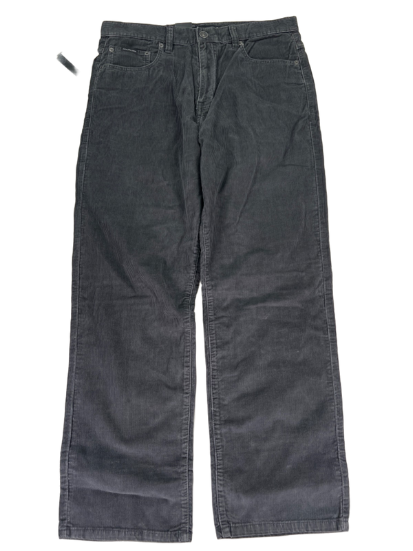 Calvin Klein Men's Dark Gray Corduroy Relaxed Straight Pants - 34x30