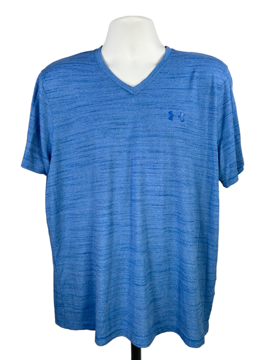 Under Armour Men's Blue Heatgear Loose V Neck Short Sleeve Tee Shirt - XL