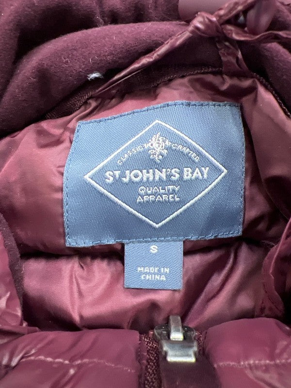 St.Johns Bay Women’s Burgundy Red Water Resistant Puffer Coat - S image 3