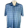 Greg Norman Men's Blue Short Sleeve Athletic Golf Polo - L