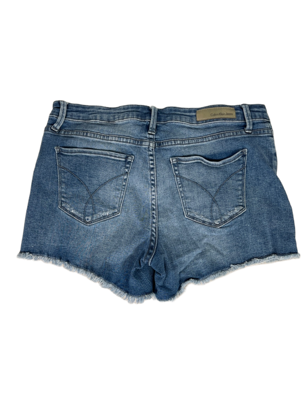 Calvin Klein Women's Light Wash Fringe Trim Denim Jean Shorts - 29 image 2